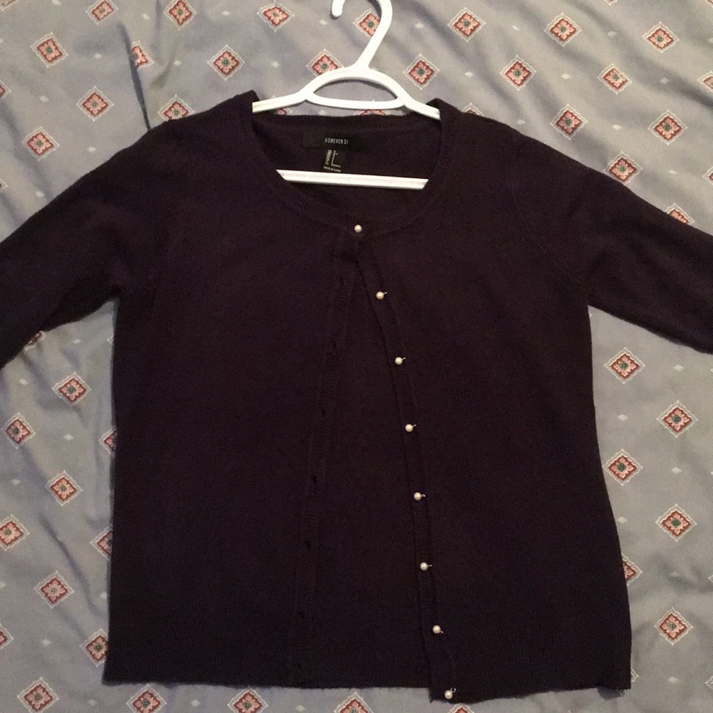 Navy Blue Button Down Cardigan